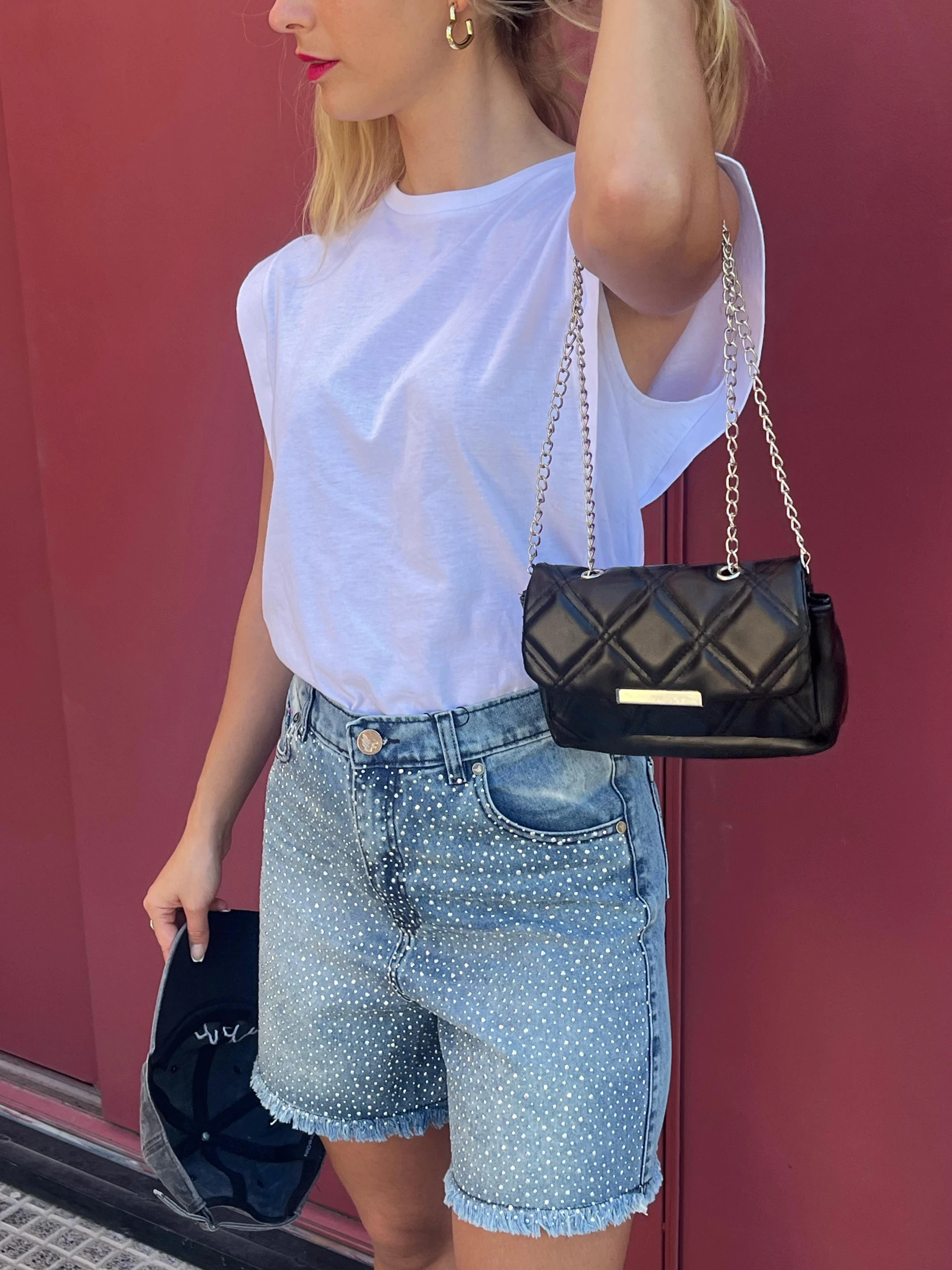 Bermuda Azul Luisana con Hotfix